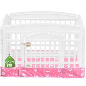 lot 4366 image: Dog Playpen Bottom Pad Fits for 36 Inch 4 Panels Exercise Pet Playpen, Dog Crate Pad Puppy Playpen Pad, Hoop and Loop Design (Note Playpen Not Included). -Pink