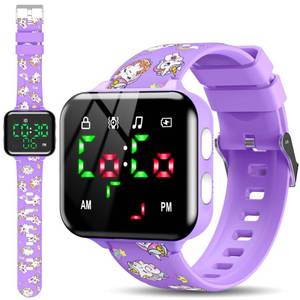 lot 4368 image: Etuwoe Toddler Potty Training Watch Music & Light Reminders Water Resistant Potty Watches for Kids Adjustable Volume Countdown Timer Rechargeable Unicorn Digital Toddler Watch for Girls (Purple)