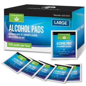 lot 4371 image: Alcohol Wipes for Injections - 100 Sterile Alcohol Prep Pads, Large Swabs