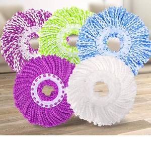 lot 4383 image: 5 Replacement Mop Micro Head Refill for 360° Spin Magic Mop-Microfiber Replacement Mop Head-Round Shape Standard Size