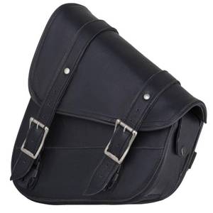 lot 4411 image: Dream Apparel Motorcycle Swingarm Bag with Black Leather, Swing Arm Bag Motorcycle Saddlebag Left Side Tool Bag Fit for SoftailTriangulated Swingarm Models Dyna Low Rider Fat Bob