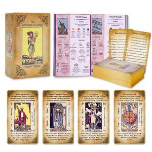 lot 4415 image: Qymagicz Tarot Cards for Beginners, Vintage Classic Tarot Cards with Guide Book, Gold Gilded Edges