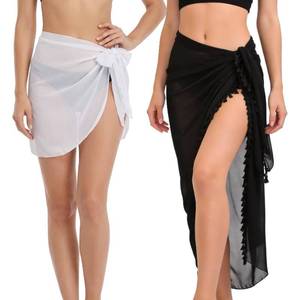 lot 4446 image: THARAHT 2PCS Women Beach Sarong Wrap Skirt Sun-Protective Shawl Lightweight Breathable Quick-Drying for Beach Pool Party
