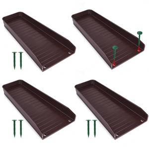 lot 5273 image: Creative.C 4 Pack Gutter Downspout Extensions,Rain Gutter Downspout Splash Block,Downspout Diverter,Down Spout Drain Extension,Gutter Splash Prevention Device for Cement Floor Lawn Ground (Brown)