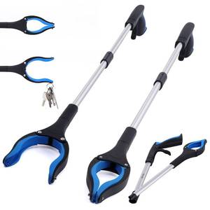 lot 5277 image: 2-Pack Grabber Reacher Tool, 32 Inch Extra Long Steel Foldable Pick Up Stick with Strong Grip Magnetic, 90° Rotating Anti-Slip Jaw, Trash Claw Grabber Tool, Hand Grabber for Reaching, Arm Extension