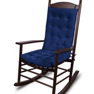 lot 5279 image: ELFJOY Rocking Chair Cushions Tufted High Back and Seat Cushion Navy