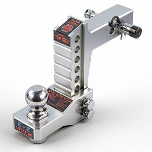 lot 5294 image: TOPTOW Adjustable Aluminum Hitch, 6 DropRise, 2 Hitch Receiver, 7500lb Including 2 Hitch Ball, Hitch Locks and Hitch Pin Kits, Silver - Patent Easy-Locating Shank Design