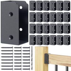 lot 5298 image: AECXM 201 Stainless Steel 2 x 4 (Actually 1 � x 3 �) Deck Railing Connector, for Deck Railing, Handrail, Barn and Beam end Connection Installation (24pc - Black)