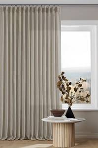 lot 5320 image: TWODRAPES 102 Inch Long Curtains Pinch Pleat Linen Curtains Burlywood Birch