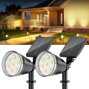 lot 5327 image: Solar Spot Lights Outdoor Waterproof 1000LM Big Adjustable Spotlight - 2-in-1 15Hrs Long Lasting Spot Light - Solar Powered Spotlights Landscape Lighting for Garden, Yard, Tree, Flag, Wall, Pathway