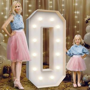 lot 5332 image: Teebloom 4FT Light Up Marquee Number 0- Large Foam Board Mosaic Kit
