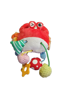 lot 6063 image: Plush Crab Toy with Attached Sensory Elements and Danglers