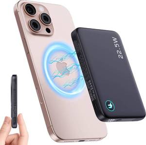 lot 6077 image: 2026 Updated M3 Ultra Slim 0.4 Wireless Power Bank with Built in Cable