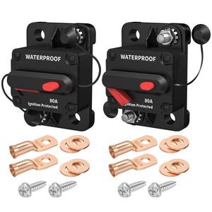 lot 6097 image: DaierTek 12V Circuit Breaker 80 Amp Marine 12 Volt Circuit Breaker 80A Waterproof for Boat Truck RV -2Pack