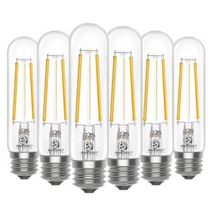 lot 6103 image: Energetic Dimmable E26 Edison Bulb, AC120V Soft White 2700K Light Bulb, 5W Equal 60W 600LM Tubular T10 LED Light Bulbs for Rustic Pendant, Chandeliers, Wall Sconces,Pack of 6