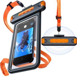 lot 6117 image: Ratcase IP68 Bluetooth Shutter Waterproof Phone Pouch Case,Floating,Black