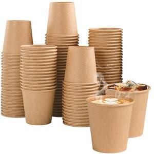 lot 6127 image: Lamosi 100 Count 3 oz Kraft Paper Cups, Disposable Small Coffee Cups