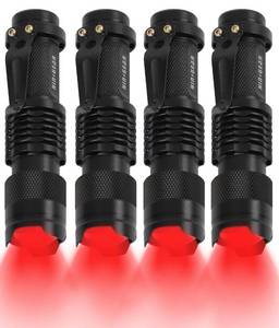 lot 6128 image: HinsGEAR 4 Pack Red Flashlight LED Single Mode Light 1 Mode LED Torch Scalable Red Light Flashlight for Astronomy Aviation Night Observation (Powered by Single AA Battery, Not Included)