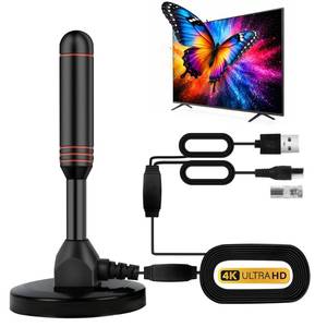 lot 6139 image: TV Antenna Indoor Antenna for Smart TV with 2 Amplifier Signal Booster for Long Range Reception and All Smart TVs HD Digital Antenna for Local Channels Supports 4K 1080p(Red)