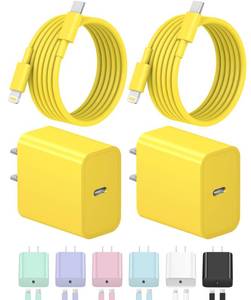 lot 6148 image: iPhone Charger Fast Charging USB C Charger Block Type C Charging iPad Chargers with 6FT C Chargers Cord Compatible with iPhone1414 Pro Max1313Pro1212 Pro11,iPad(Yellow)