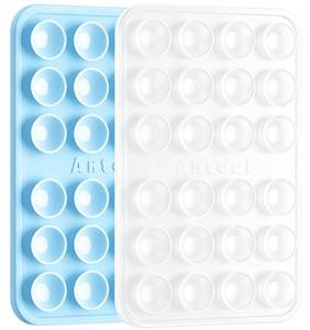 lot 6150 image: Anteel 2 Pack Silicone Suction Phone Case Adhesive Mount, Upgraded Thickened and Enhanced Suction Power Sticky Phone Grip, Hands-Free Sticky Phone Holder, 2.28x3.46 (Baby Blue&Translucent)