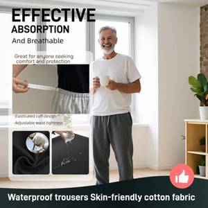 lot 6154 image: Yodilala TPU Incontinence Care Trousers,Washable Elastic Adjustable Patient Care Trousers,Adult Incontinence Leak-Proof Pants,Ideal for Bedridden Patients, Elderly, Mobility Impaired(Blue,XXL)
