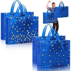 lot 7865 image: Kajaia 4 Pcs Extra Large Happy Birthday Gift Bags for Men Non Woven Fabric