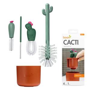 lot 7874 image: Boon Cacti Bottle Cleaning Brush Set, Terracotta , 4 Piece Set