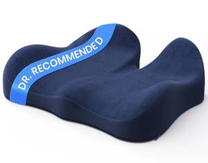 lot 7876 image: Benazcap Seat Cushion - Memory Foam Car Seat Pad - Sciatica & Lower Back Pain Relief - Car Seat Cushions for Driving - Road Trip Essentials for Drivers, Dark Blue