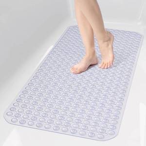 lot 8177 image: OTHWAY Bath Tub Shower Mat Non Slip, Bathtub Floor Liner Mats for Inside Shower Bathroom, Suction Cups and Drain Holes for Feet Scrubbing, Machine Washable, Soft on Feet, 35x16 Inch, Transparent