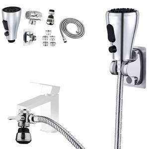 lot 8203 image: Kitchen Faucet Sink Sprayer Attachment Set,3 Modes Sink Sprayer Replacement Head with Stainless Steel Hose,Faucet Aerator and Brass Diverter Valve (5 pcs Adapter) for Washing Fruit,Dishes and Hair1