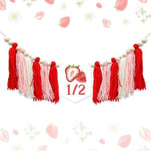 lot 8206 image: Strawberry 12 Birthday High Chair Banner Strawberry Half Birthday High Chair Banner It��s My 12 Bday for Girls Berry Sweet 6 Months Bday Decor Party Supplies