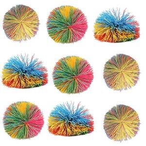 lot 8209 image: 16 PCS Sensory Fidget Stringy Balls, Multicolor Soft Rubber Bouncy Stress Balls, Pull Stretch Elastic Ball Toy Rainbow Fidget Party Favors