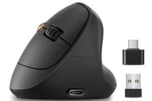 lot 8211 image: Luhaso Ergonomic Vertical Wireless Mouse, 57°, SmallMedium Hands, Black