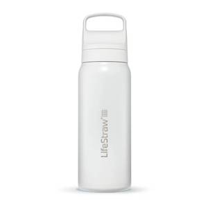 lot 8222 image: LifeStraw Go Series �� Insulated Stainless Steel Water Filter Bottle for Travel and Everyday Use Removes Bacteria, Parasites and Microplastics, Improves Taste, 24 oz, Polar White