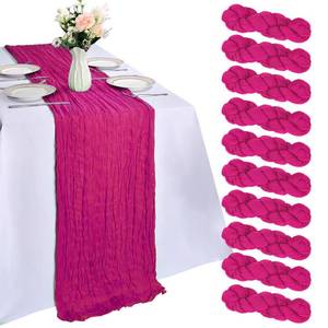 lot 8236 image: Dexbriz 10 Pack Hot Pink Table Runner 10Ft 23 x 120 Inch Cheesecloth