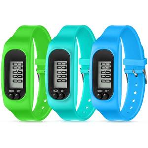 lot 8262 image: Kenning 3 Pcs Walking Running Pedometer Watch,Mint Green, Green, Sky Blue