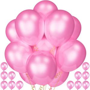 lot 8267 image: 120 Pack Pearl Pink Balloons, Bright 12 inch Royal Pink Latex Party Balloons for Birthday Wedding Baby Shower Halloween.