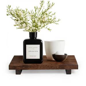 lot 8274 image: Wood Riser Pedestal Stand, Kitchen Counter Soap Dish Tray (12 x 7 Inch)