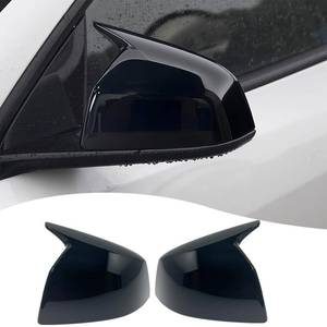 lot 8275 image: Side mirror cover,For Tesla Model Y 2026 2027��2PCS horned turn signal housing cover sets car Accessories -Bright Black