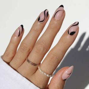 lot 8285 image: Glamnetic Press On Nails - Short Almond, Glossy Fake Nails 30 Pc Full Kit