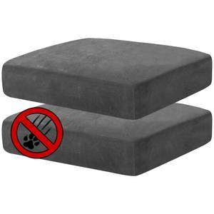 lot 8308 image: MAXIJIN Velvet Stretch Cushion Covers Couch Cushion Slipcovers Loveseat Sofa Cushion Covers for Individual Cushions with Elastic Bottom (2 Piece Loveseat Cushion Covers, Gray)
