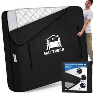 lot 9004 image: Mattress Bags for Moving, BETU Mattress Protector Waterproof Mattress Cover Storage Bags with Heavy-Duty Handles and Zipper for Bed Extra Thick Large Reusable ,82x42x15,Black
