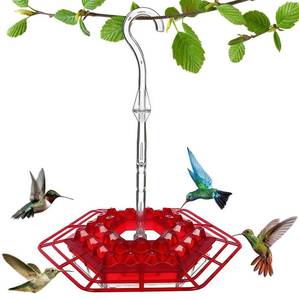 lot 9008 image: Hummingbird Feeders for Outdoors Hanging, 30 Feeding Ports,Bee-Proof and Leak-Proof - Tray Style, drip-Free, Easy to Clean and Refill, attracts Hummingbirds, Plastic with ant Fence and Hook