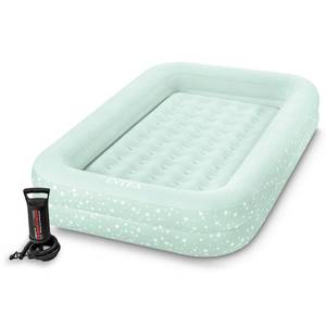 lot 9994 image: Intex Kids Travel Air Mattress Inflatable Bed with Raised Sides and Hand Pump - Portable Blow-Up Toddler Traveler Bed for Childrens Naps or Sleep
