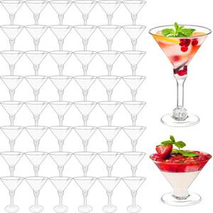 lot 9995 image: 50 Pack 5 oz Plastic Martini Glasses for Party Wine,Champagne,Margarita