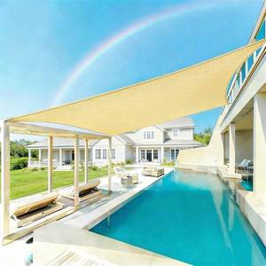 lot 9999 image: REXloyal Sun Shade Sail 10 x 20 Cream Rectangle Canopy Sail Shade Cover 95% UV Block Permeable Sunshade Outdoor for Patio Yard