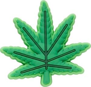 lot 10090 image: Crocs Jibbitz Chill Shoe Charms  Jibbitz for Crocs, Hemp Leaf, Small