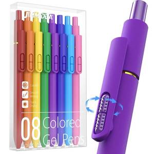 lot 10131 image: JIMMIDDA Colored Gel Pens, 8 Pack Fidget, 0.7mm Vibrant Color Ink No Smudge