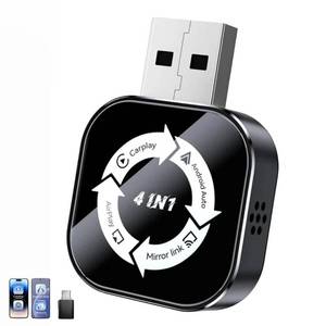 lot 10152 image: 2026 Upgraded 4-in-1 Wireless CarPlay Adapter, Convert Wired to Wireless CarPlay & Android Auto, Support AirPlay & Screen Mirroring, Zero Latency Plug & Play, USBType-C for iPhone iOS & Android